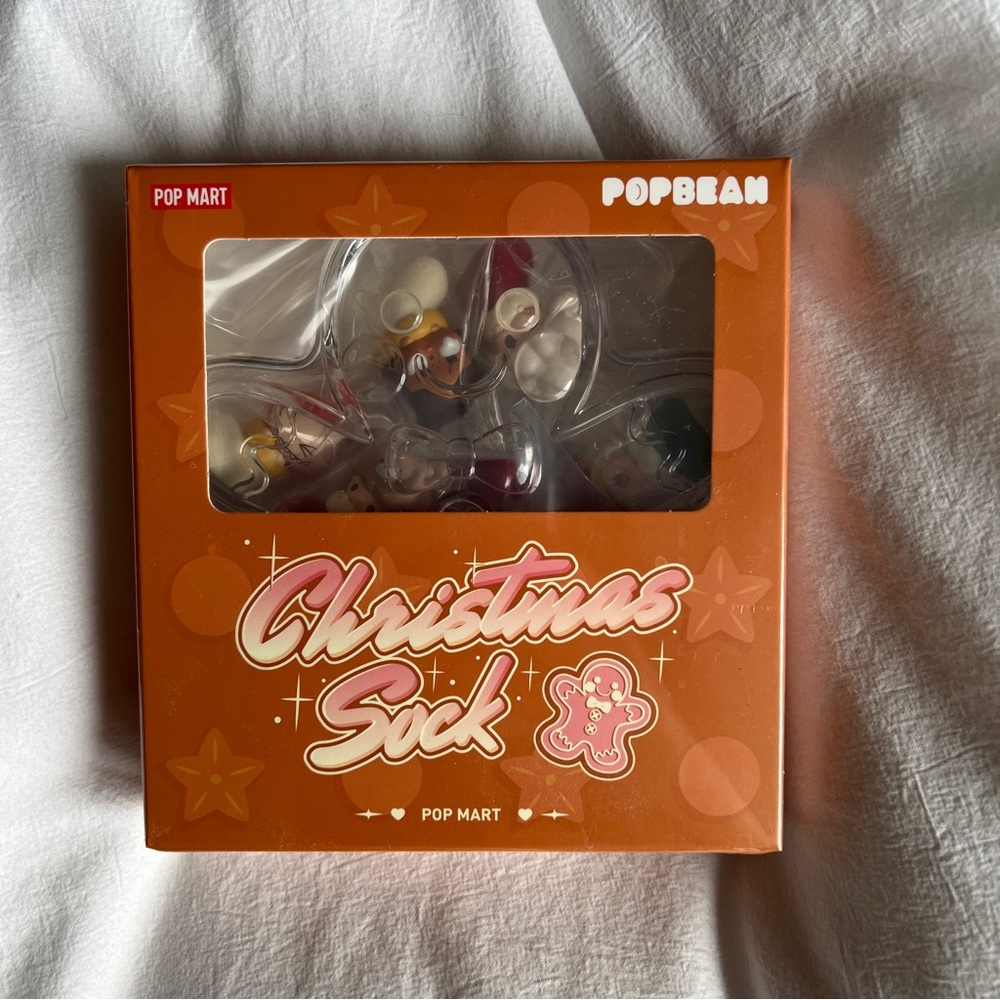 Christmas Sock Ornament Set - Orange and White